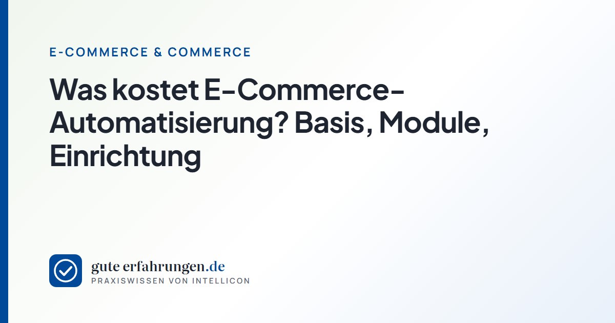 Was kostet E-Commerce-Automatisierung? Basis, Module, Einrichtung
